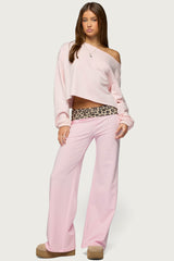 Leopard Foldover Pants