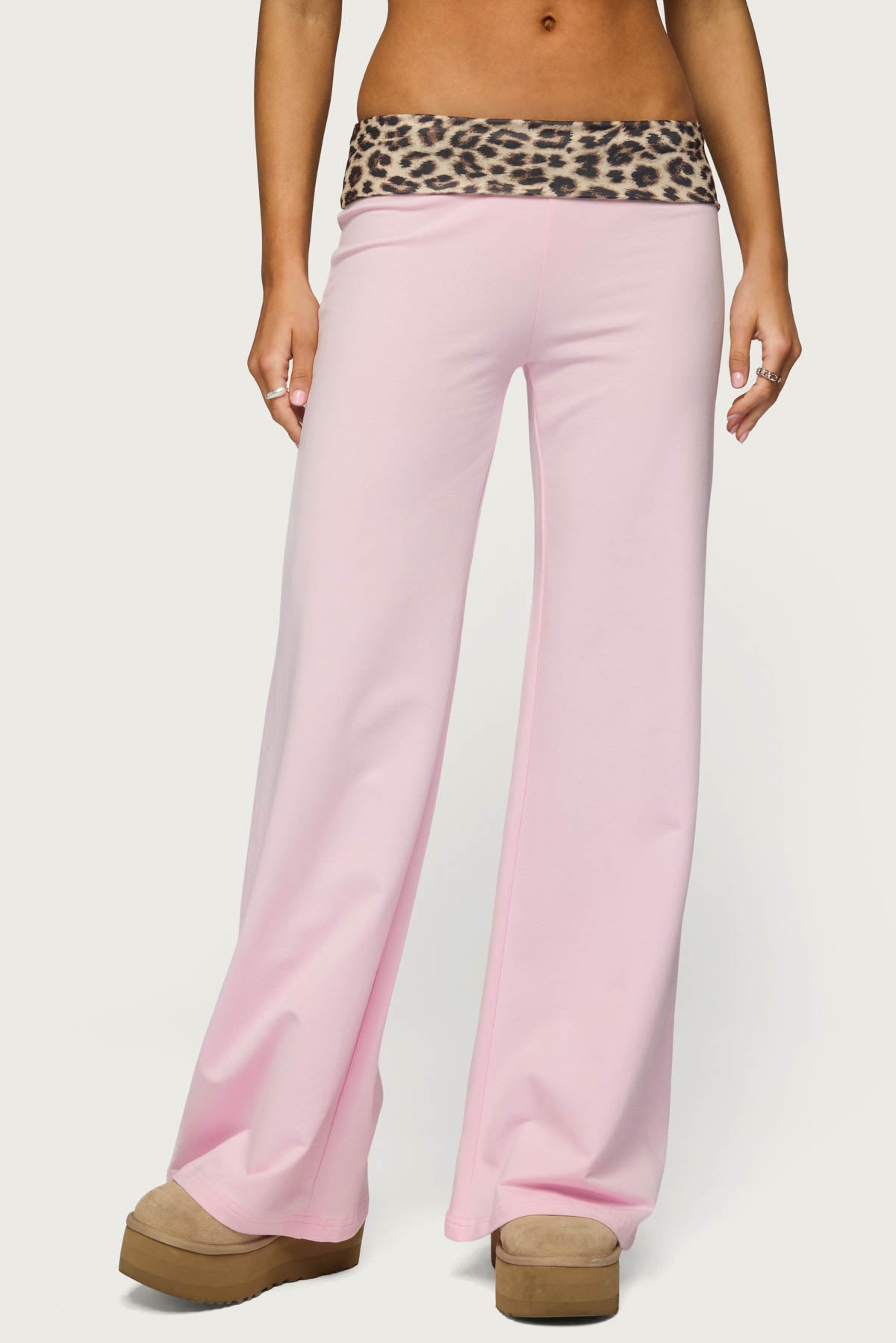 Leopard Foldover Pants