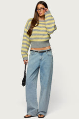 Penelope Fuzzy Striped Sweater
