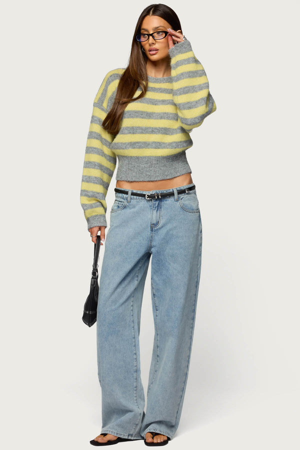 Penelope Fuzzy Striped Sweater