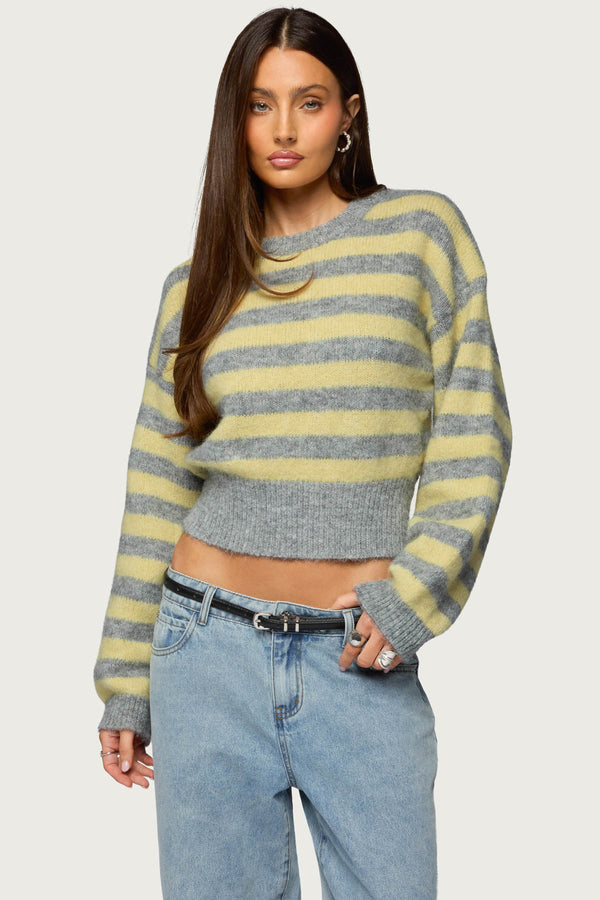 Penelope Fuzzy Striped Sweater