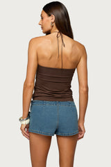 Itzel Ring Gathered Halter Top