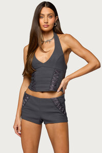 Lirah Laced Up Halter Top
