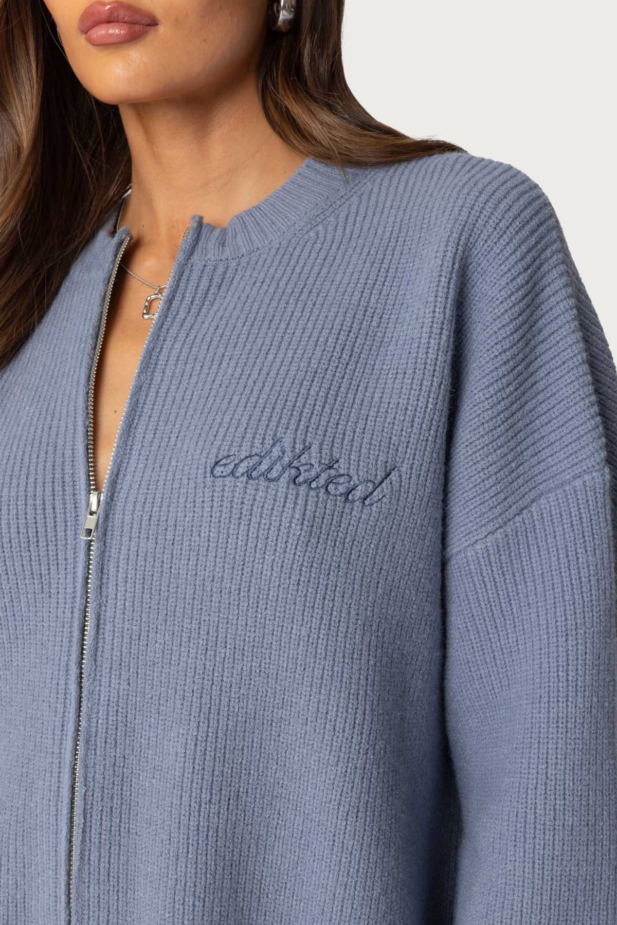 Kris Ribbed Knit Zip Up Sweater – edikted