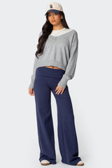 Wide Leg Fold Over Pants