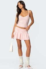 Easter Pleated Knit Mini Skirt