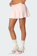 Easter Pleated Knit Mini Skirt