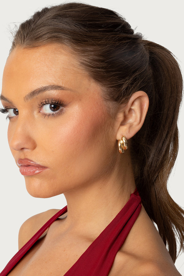 Two Time Chunky Stud Earrings