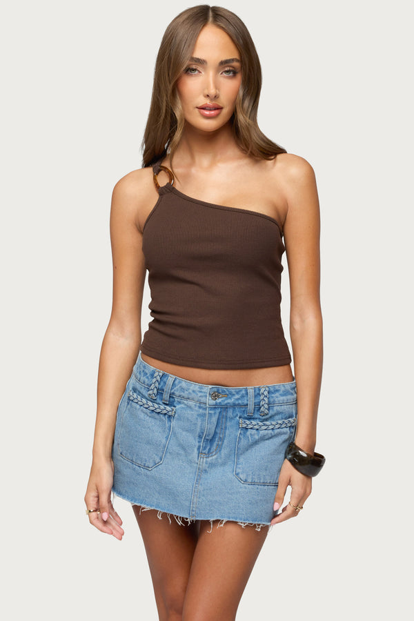 Calista Ribbed One Shoulder Top