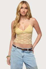 Eira Sheer Lace Tank Top