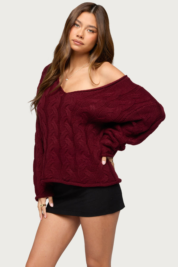Inga Oversized Cable Knit Sweater