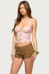 Florale Bead & Sequin Tank Top