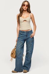 Charla Stud Low Rise Baggy Jeans