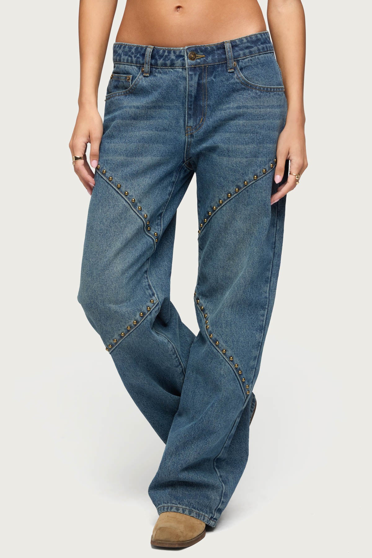 Charla Stud Low Rise Baggy Jeans