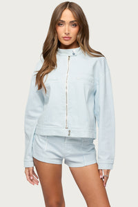 Myah Pinstripe Moto Jacket