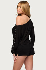 Paola Off Shoulder Stud Top