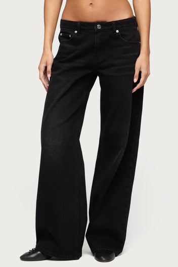 Raelynn Washed Low Rise Baggy Jeans