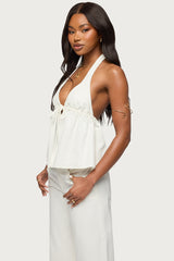 Safia Denim Halter Top