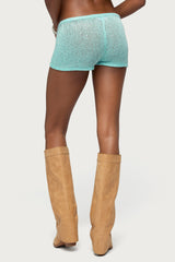 Sarina Sequin Knit Micro Shorts
