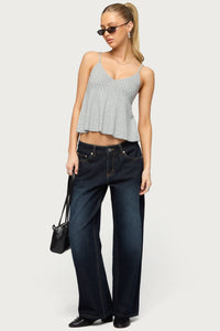 Petite Raelynn Washed Low Rise Baggy Jeans