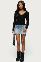 Rossie Stud & Button Top