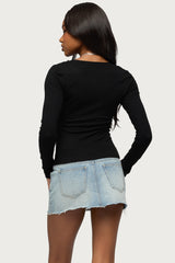 Rossie Stud & Button Top