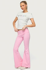 Petite Naomi Foldover Flared Leggings