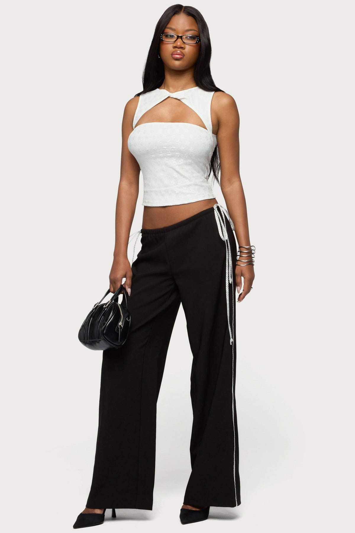 Mikah Dotted Ribbon Wide Leg Pants – edikted