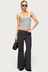 Petite Wide Leg Fold Over Pants