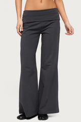 Petite Wide Leg Fold Over Pants