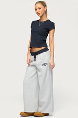 Petite Edikted Contrast Embroidered Sweatpants