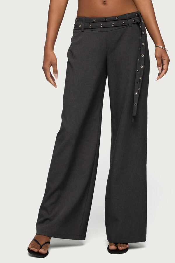 Cruz Double Belt Baggy Tailored Pants