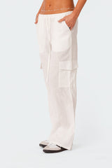 Lyric Linen Look Cargo Pants