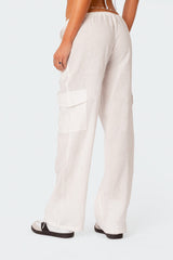 Lyric Linen Look Cargo Pants