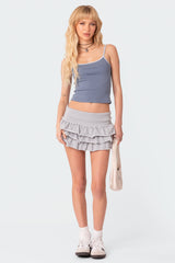 Martina Ruffle Terry Mini Skirt