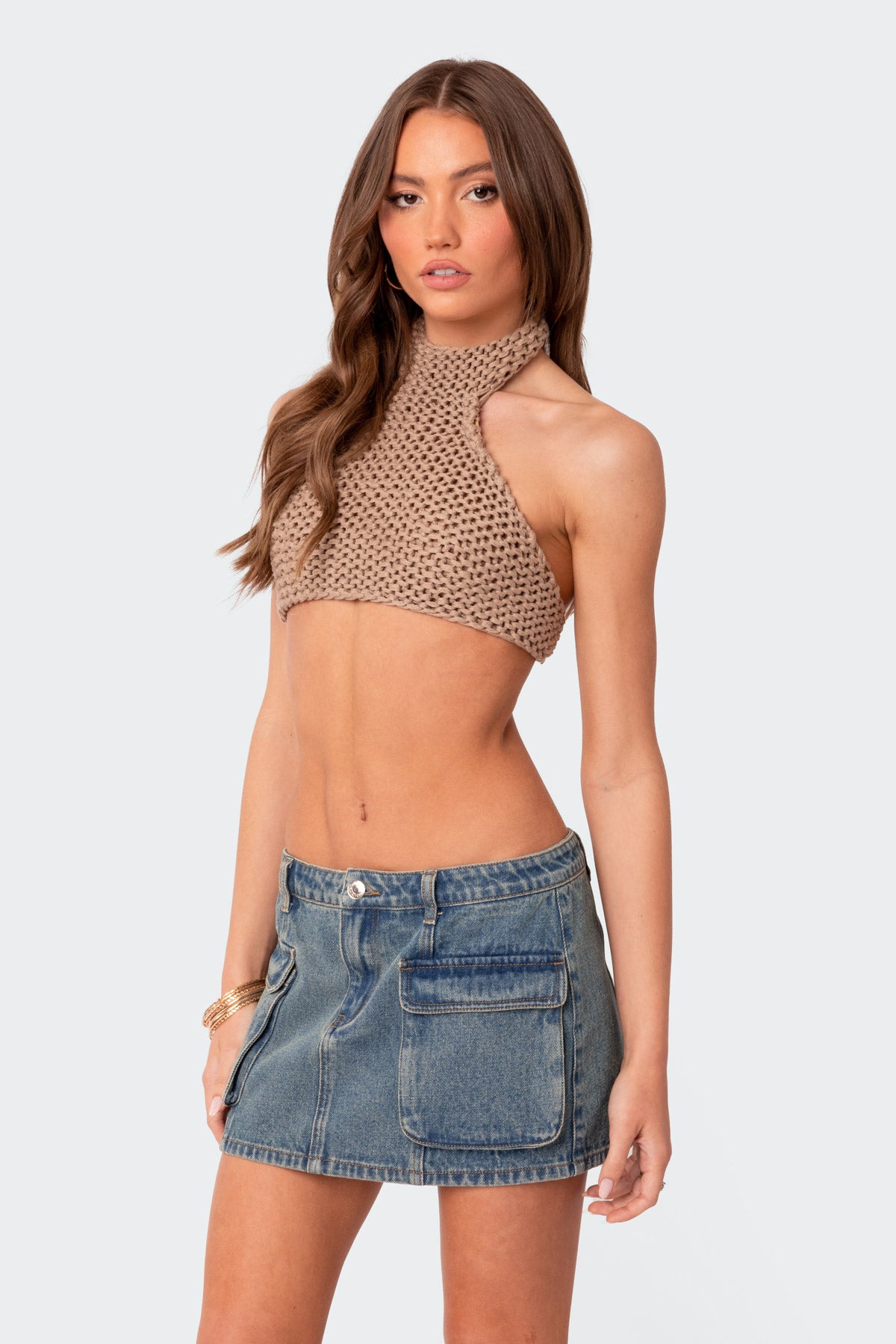 On Knit Open Back Crop Top