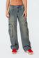 Westie Low Rise Washed Cargo Jeans