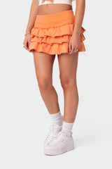 Martina Ruffle Terry Mini Skirt