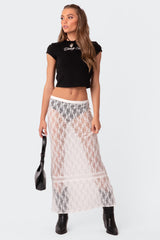 Sandra Sheer Lace Maxi Skirt