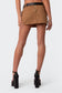 Pocket Belted Denim Mini Skirt