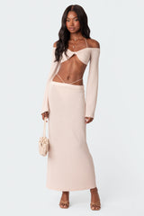 Celeste Low Rise Strap Maxi Skirt