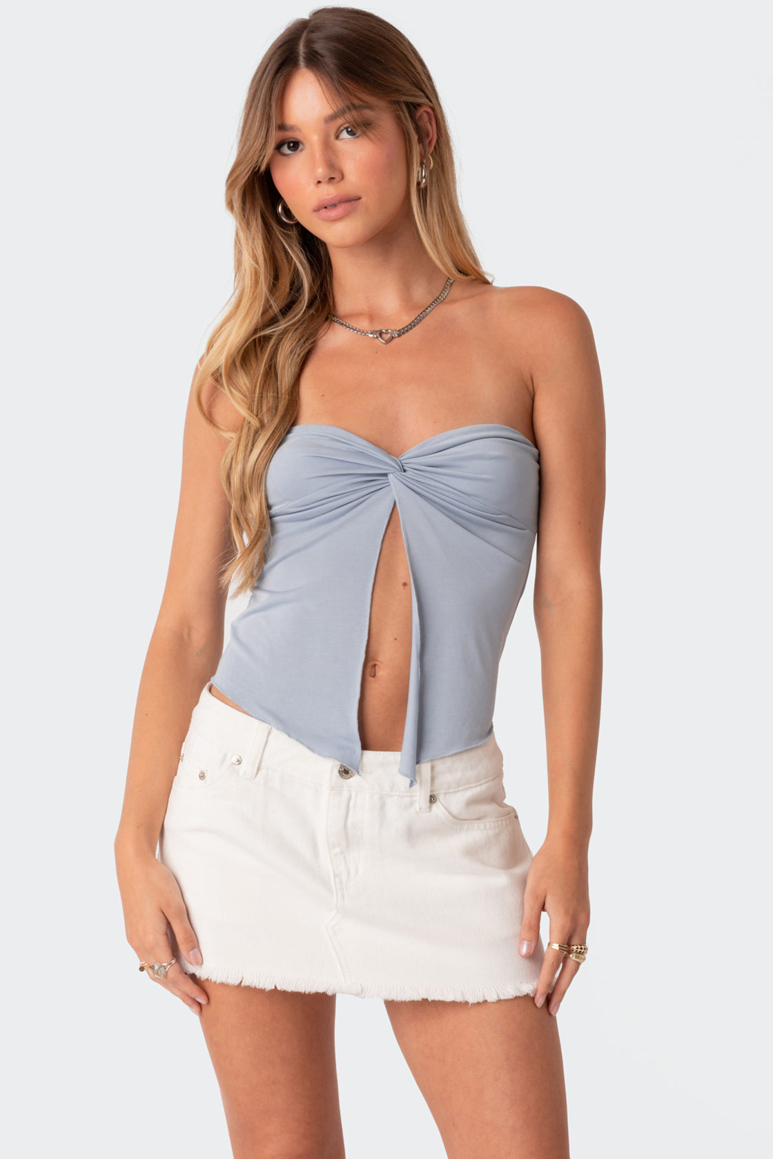 Twisted Split Front Tube Top