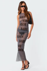 Babe Sheer Mesh Maxi Dress