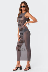 Babe Sheer Mesh Maxi Dress