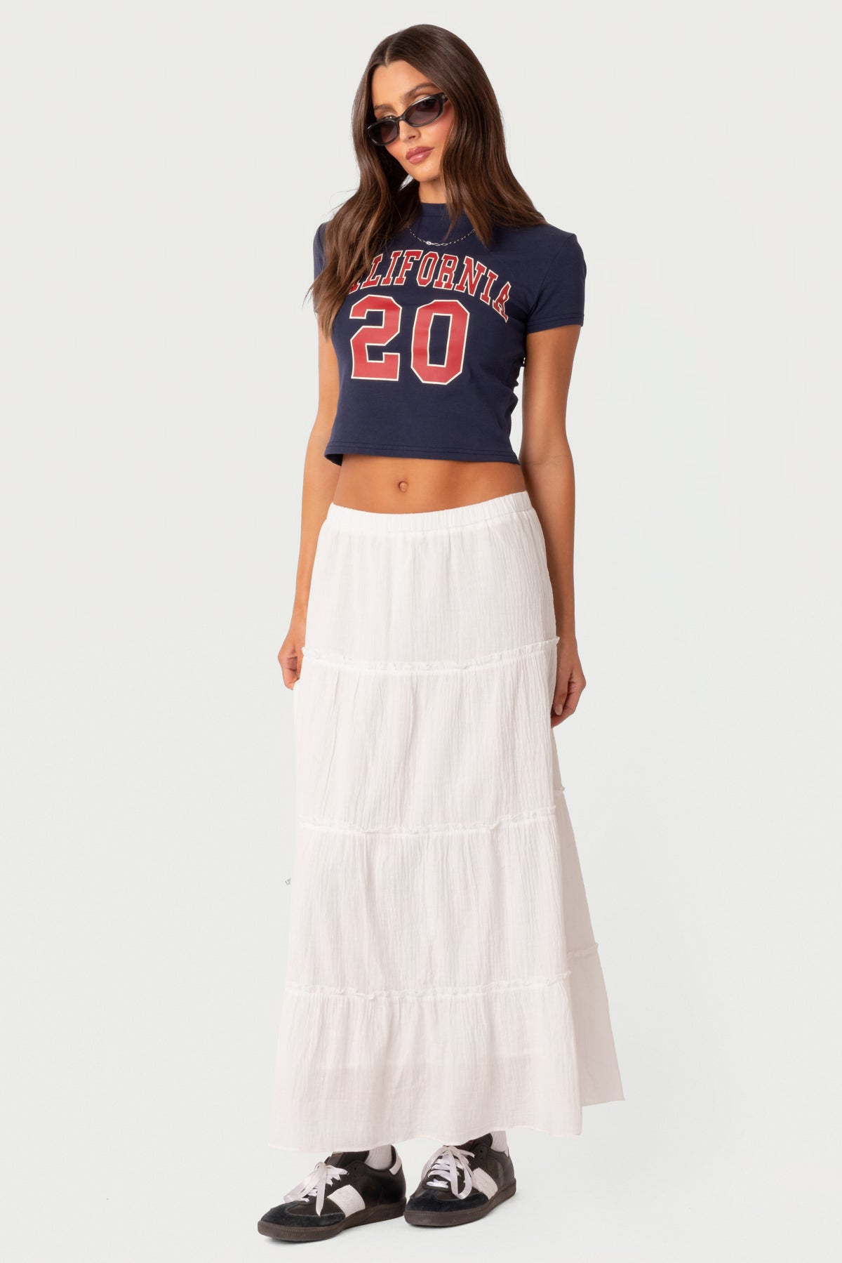 スカート theredthread frontier tiered skirt white theredthread