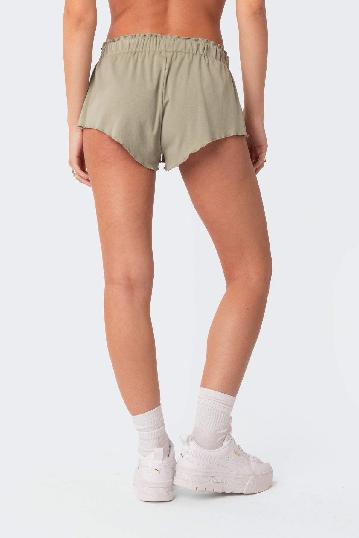 Ruffled Hem Micro Shorts