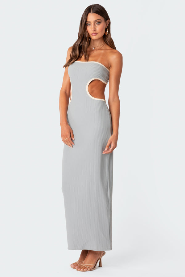 Michelle Ribbed Cut Out Maxi Dress