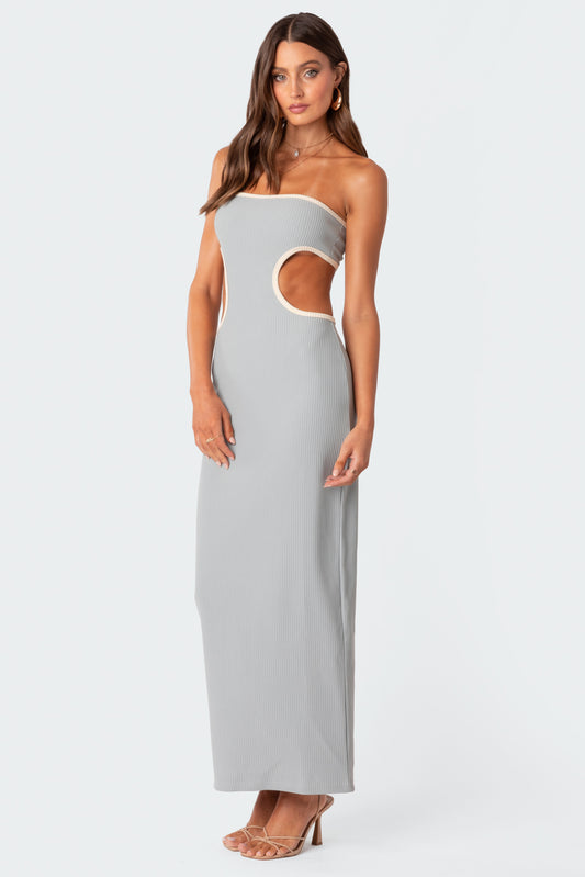 Michelle Ribbed Cut Out Maxi Dress