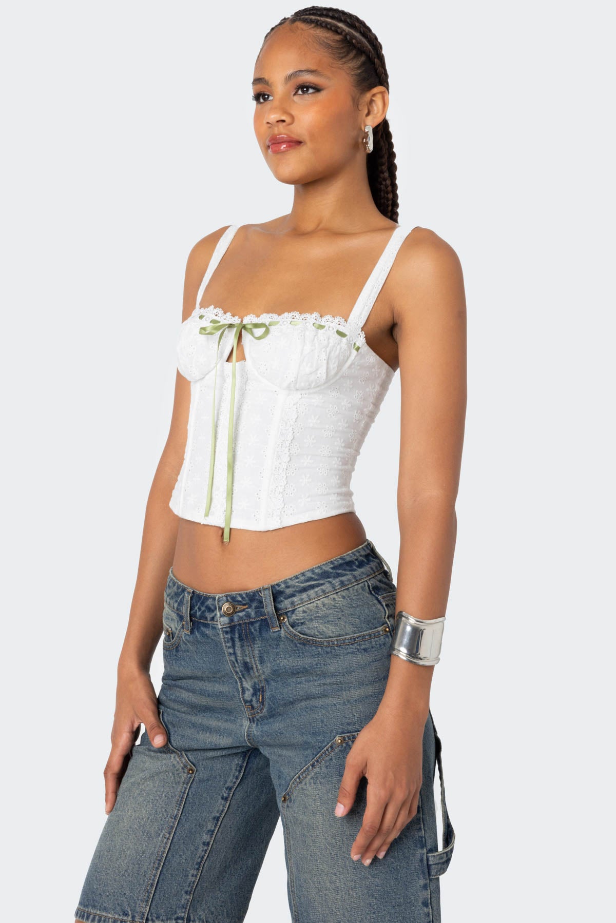 Garden Girl Ribbon Eyelet Corset