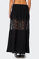 Double Tie Lace Panel Maxi Skirt